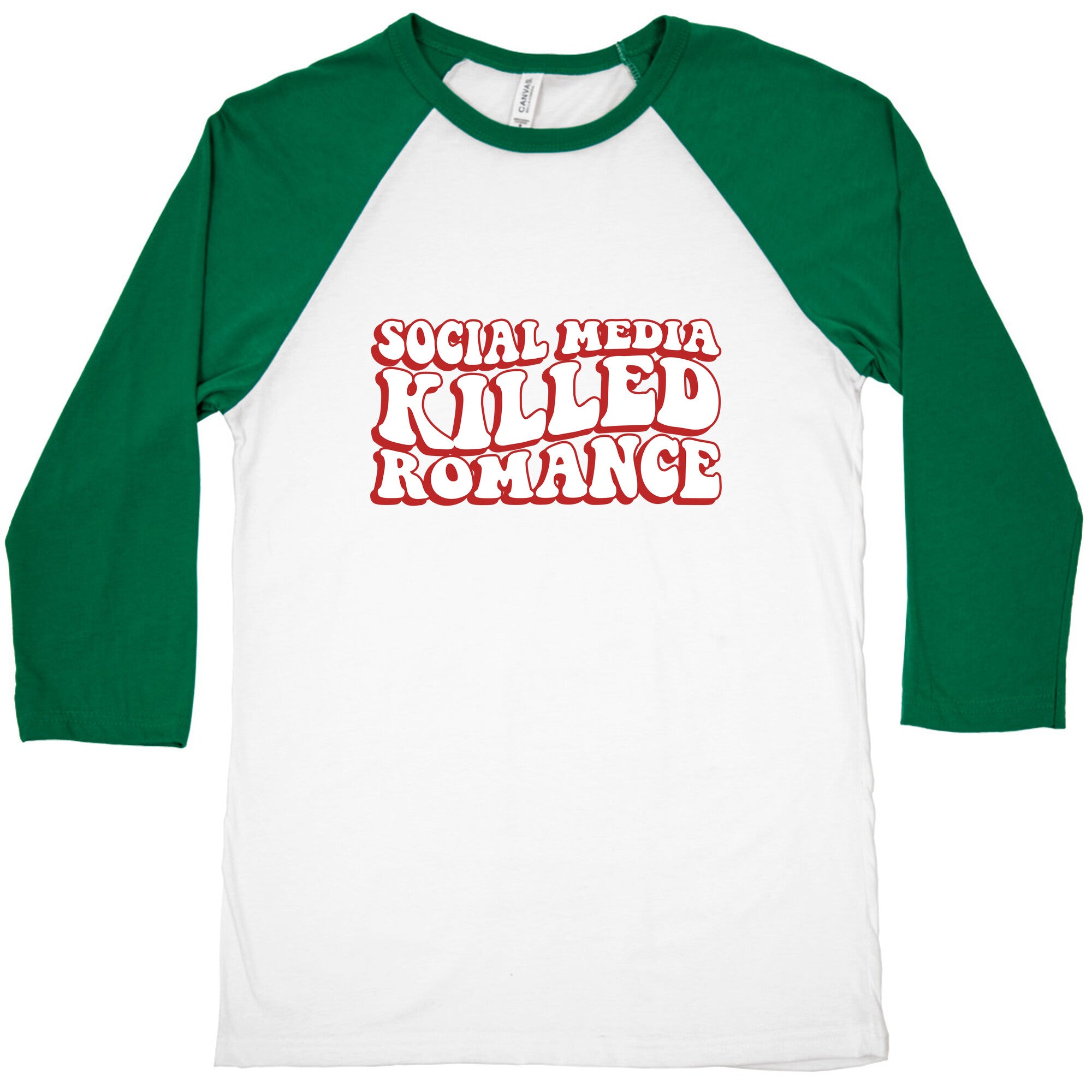 Social Media Killed Romance Baseball Tee